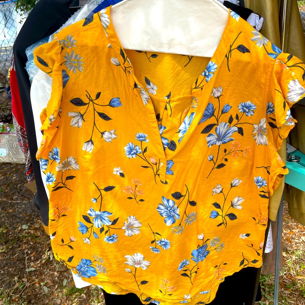 Golden Yellow Floral Top